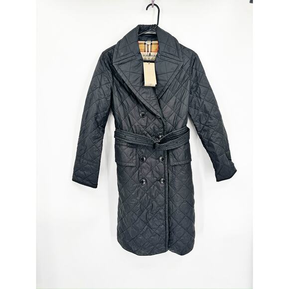 BURBERRY The Horberie Quilted Shell Trench Coat In Black XS NEW - Picture 2 of 10